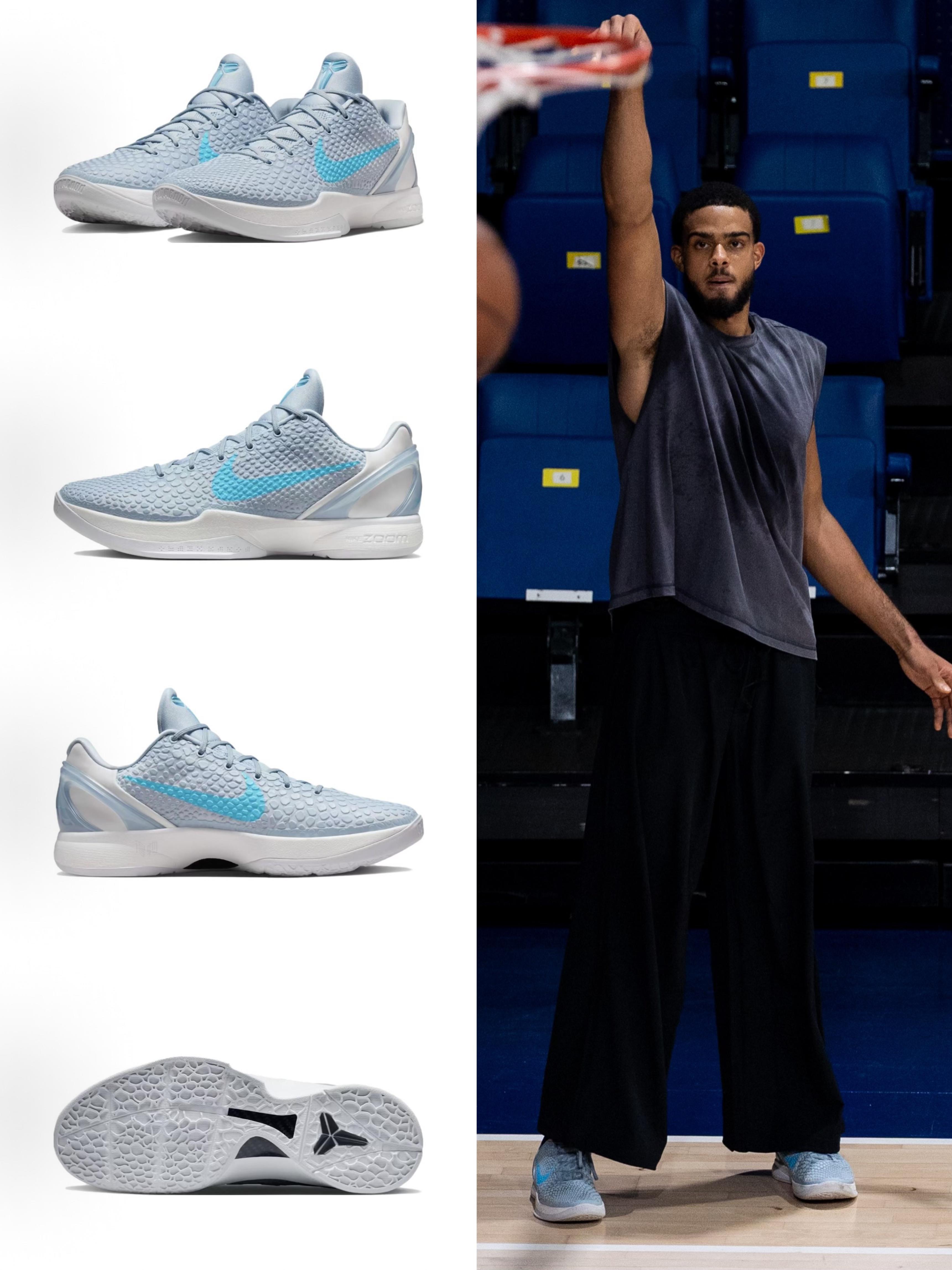 76人球员吕佩尔训练上脚Caitlin Clark联名Kobe6 Protro